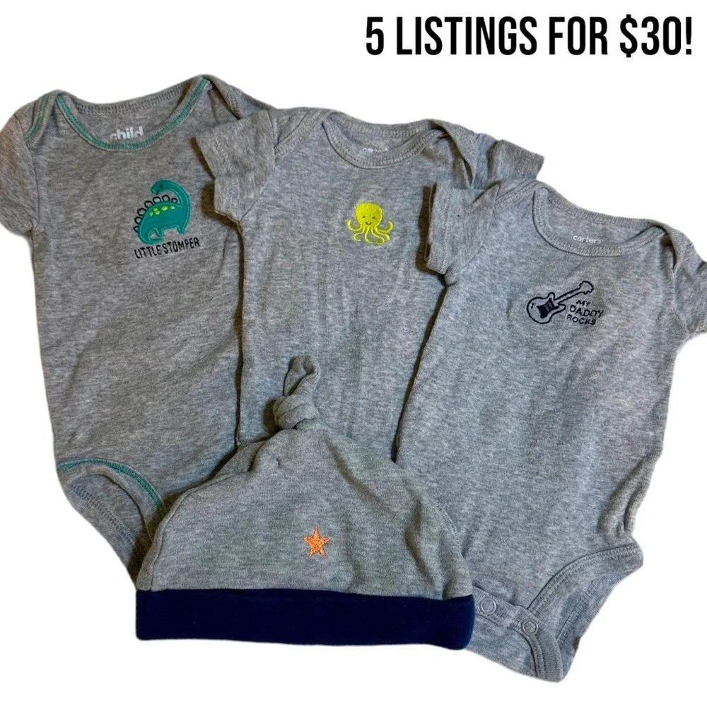 Carter’s newborn baby boy clothing lot